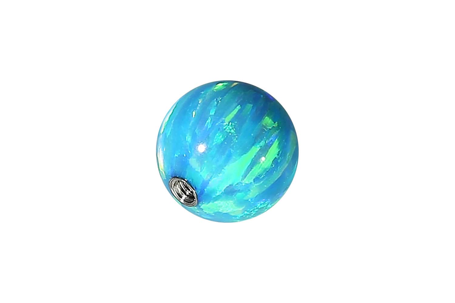 Synthetischer Opal Schraubkugel mit Chirurgenstahl-Gewinde von Piercingline